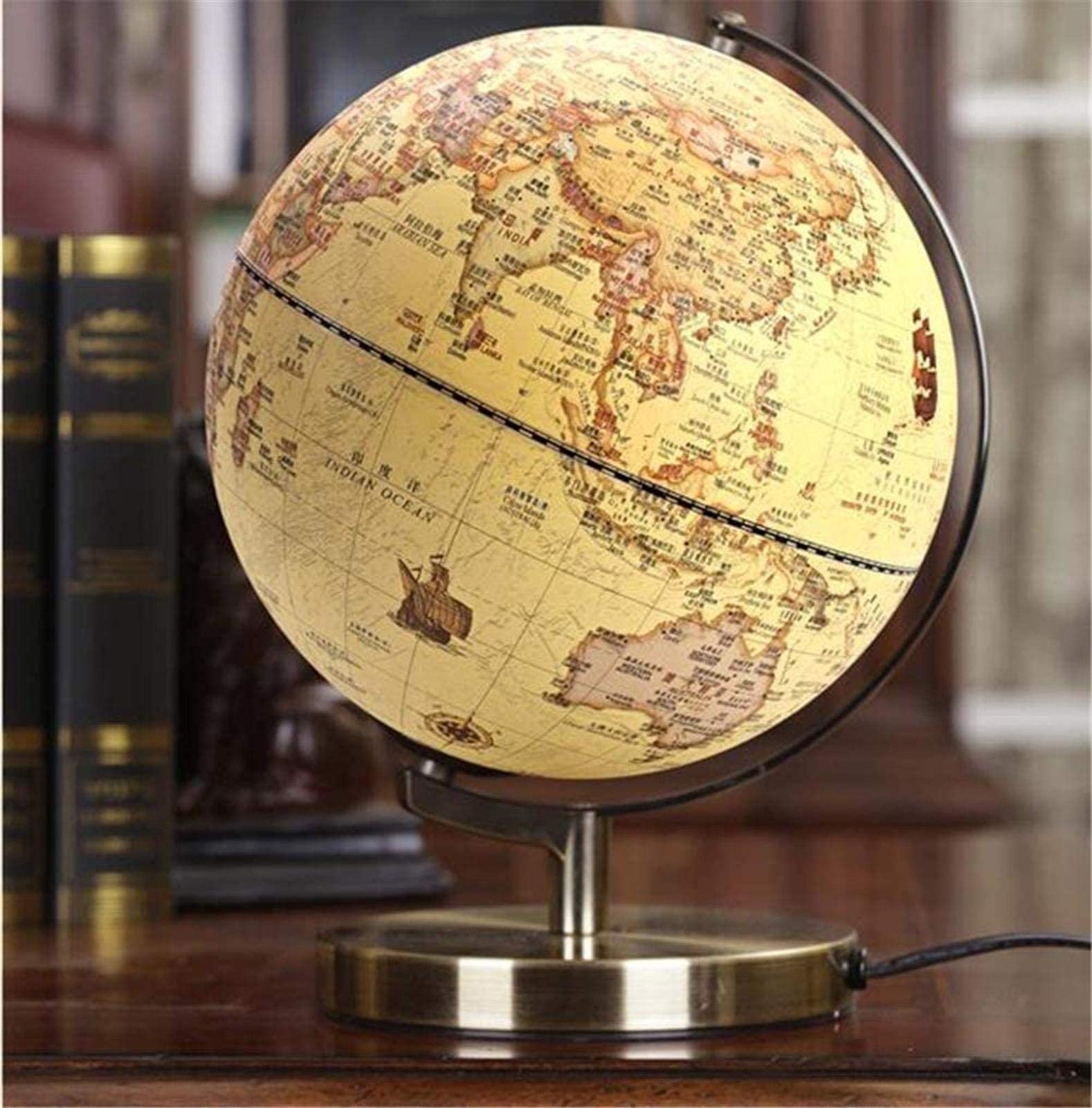 Globus świata dla dzieci, podświetlany Wbudowana dioda LED do oświetlania nocnego widoku Globe Lampa do domowego biura na biurko Ozdoby w postaci kuli ziemskiej