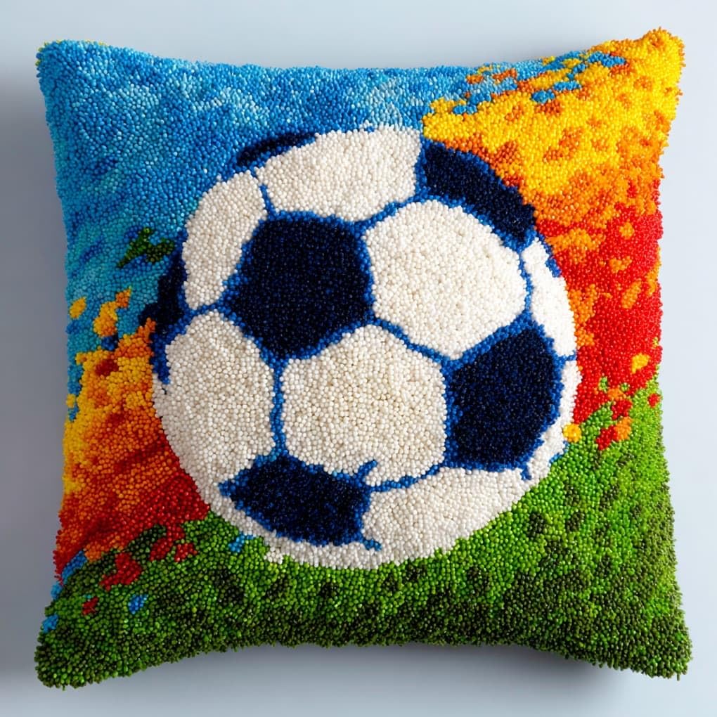 WallustrioaW Latch Hook Pillow Kits Pillow Cover,Football