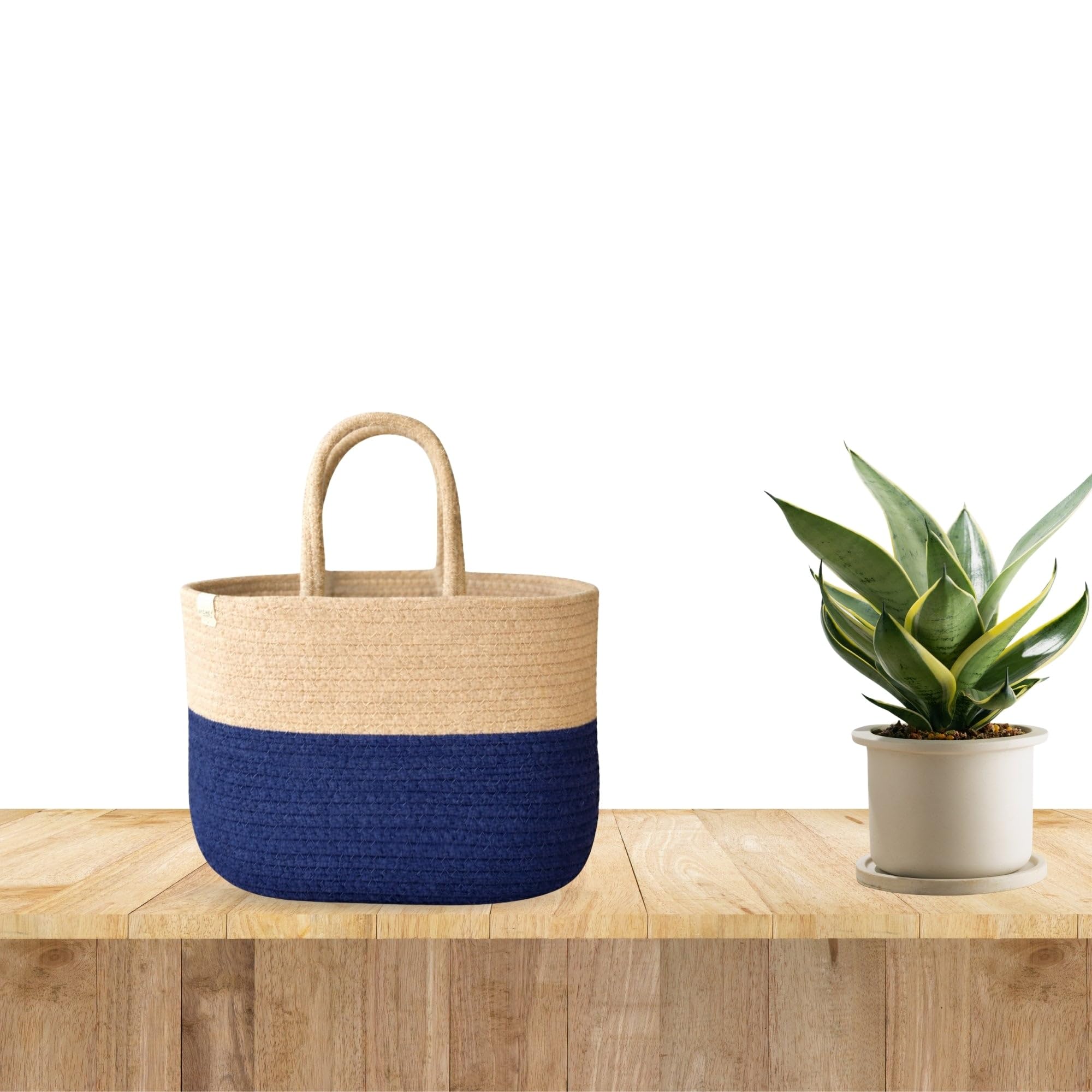 JASMEY HOMES Jute Lunch Bag - White -7