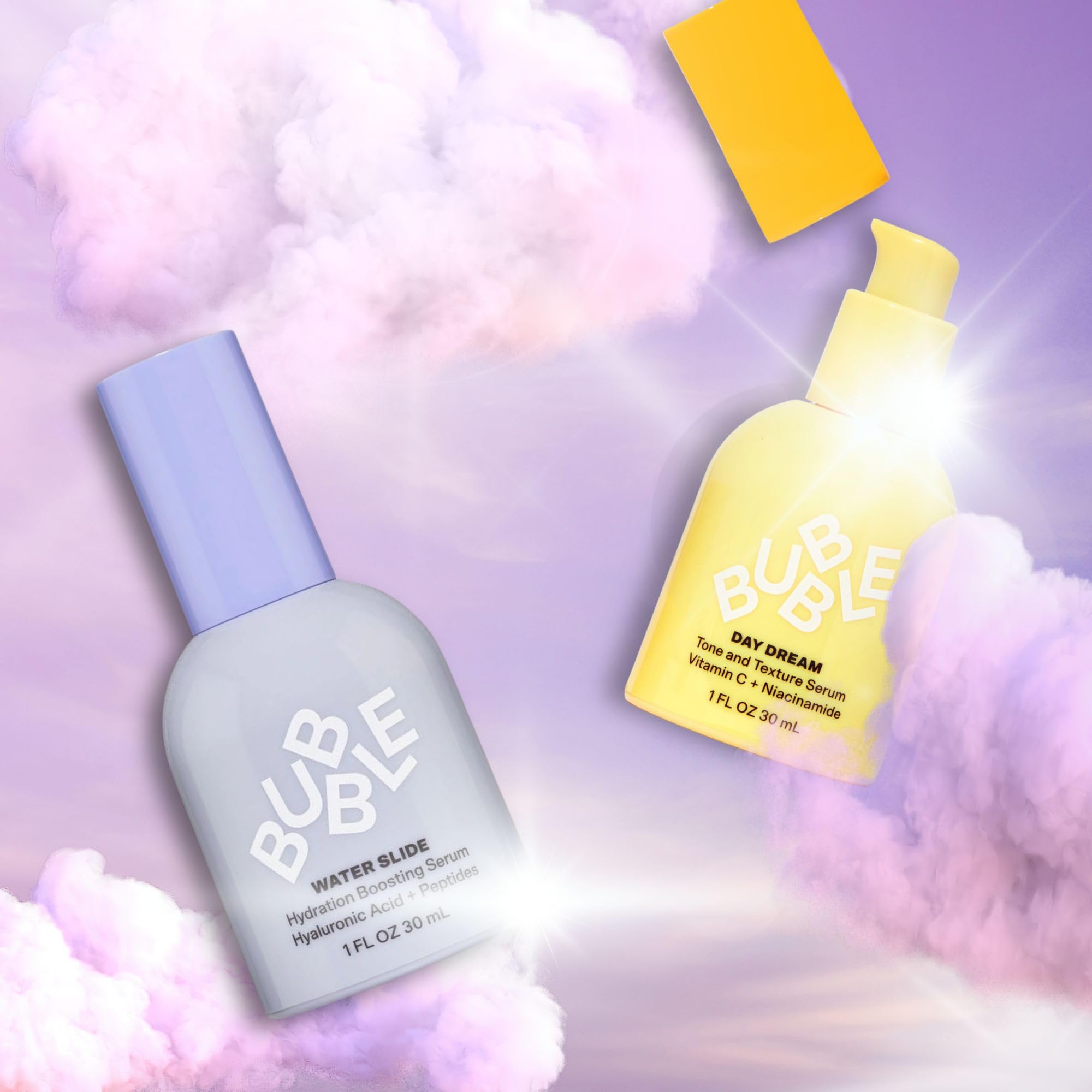 Skincare Bundle With Bubble Skincare Day Dream Vitamin C + Niacinamide Serum 30ml, Bubble Skincare Water Slide Hyaluronic Acid Serum 30ml And Mojee Beauty Canvas Bag - Image 2