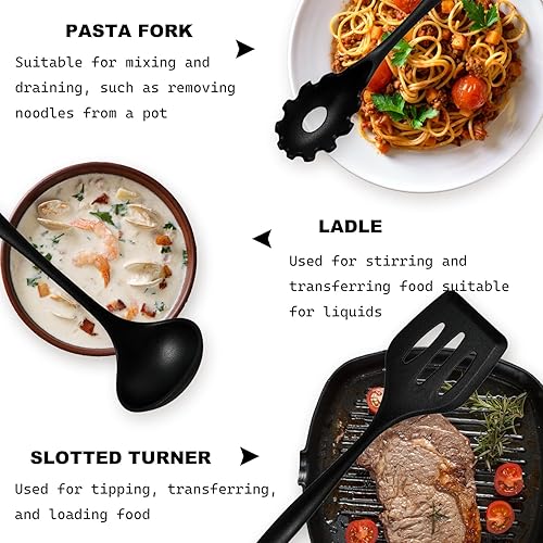 Miniatura 4 de Juego de utensilios de cocina de silicona, juego de 15 utensilios de silicona no tóxicos para cocinar, herramientas de cocina de grado alimenticio