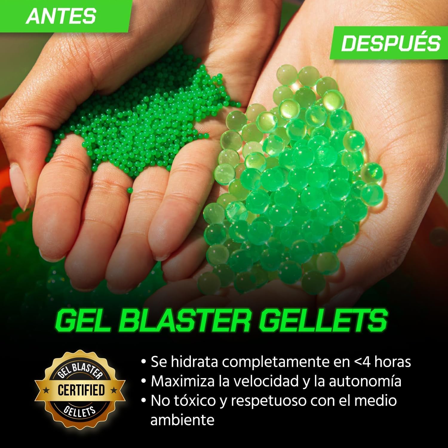 Gel Blaster The Original Surge - Lanzador de Bolas de Gel de Alto Rendimiento | Modos semiautomático y automático | 10K Rondas | Alcance de 30 Metros | Incluye 800 Rondas | para Mayores de 14 años