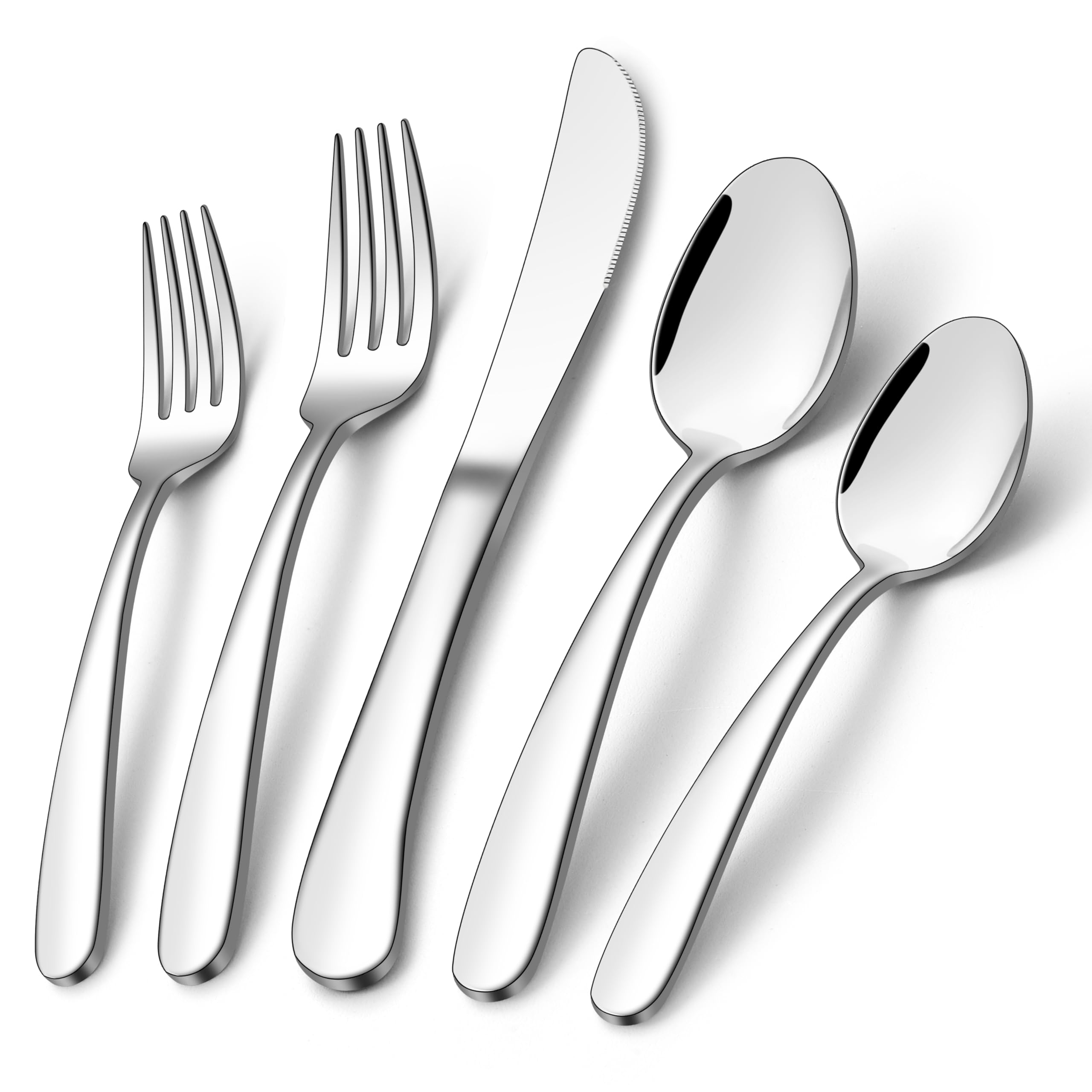 E-Far 40-Piece Silverware Set for 8, Heavy Duty Stainless Steel Flatware