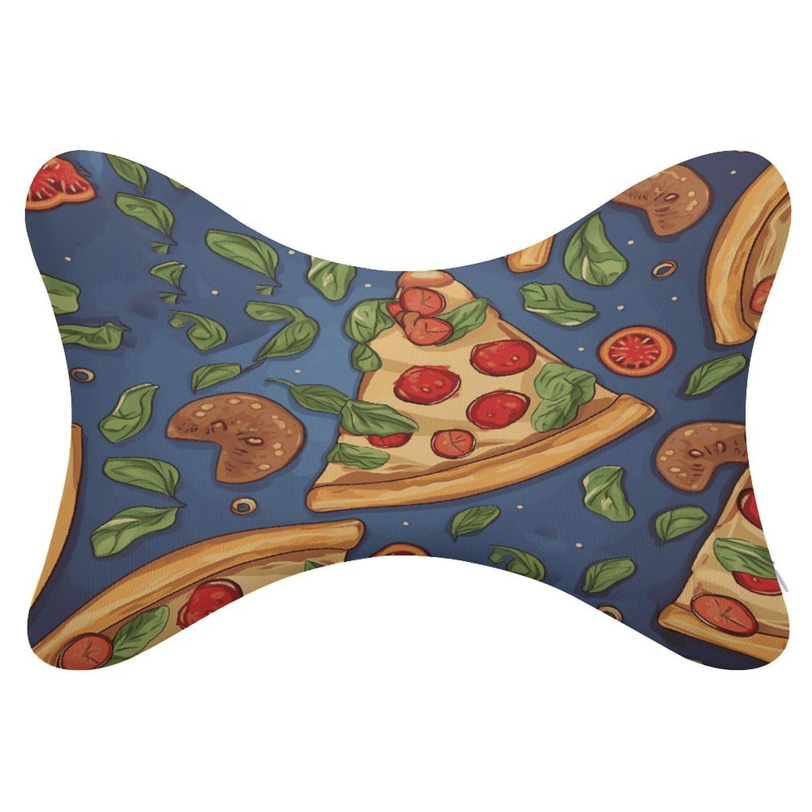FekiLoot Pizza Car Headrest Set of 2,Softness Memory Foam Car Neck Pillow with Breathable Removable Cover Car Neck Support Pillow Ergonomic for Driving, Office