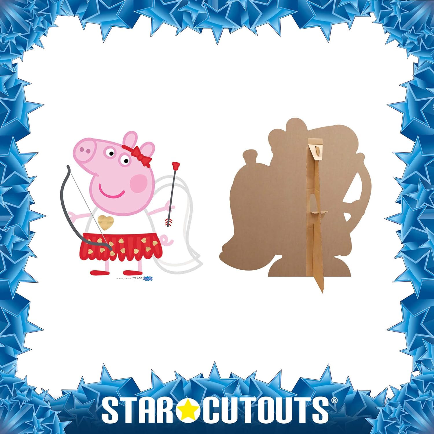 Star Cutouts Ltd SC1591 Peppa Pig Cupid Bow& Arrow Lifesize Cardboard Cutouts/Standee/Stand Up Talking Point, Fun for Events and Parties, Multicolour
