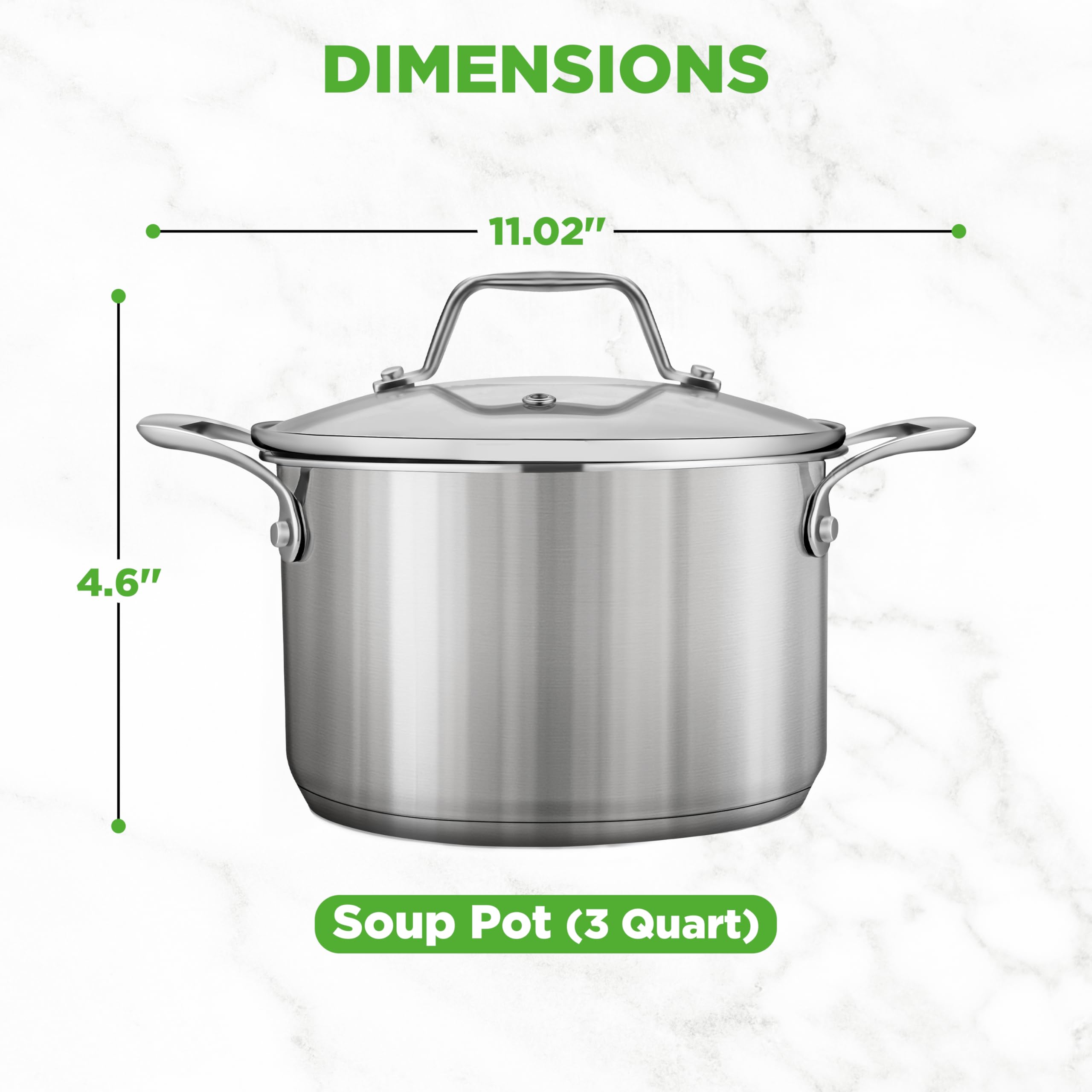 Amazon.com: NutriChef 3-Quart Stainless Steel Soup Pot - 18/8 Food
