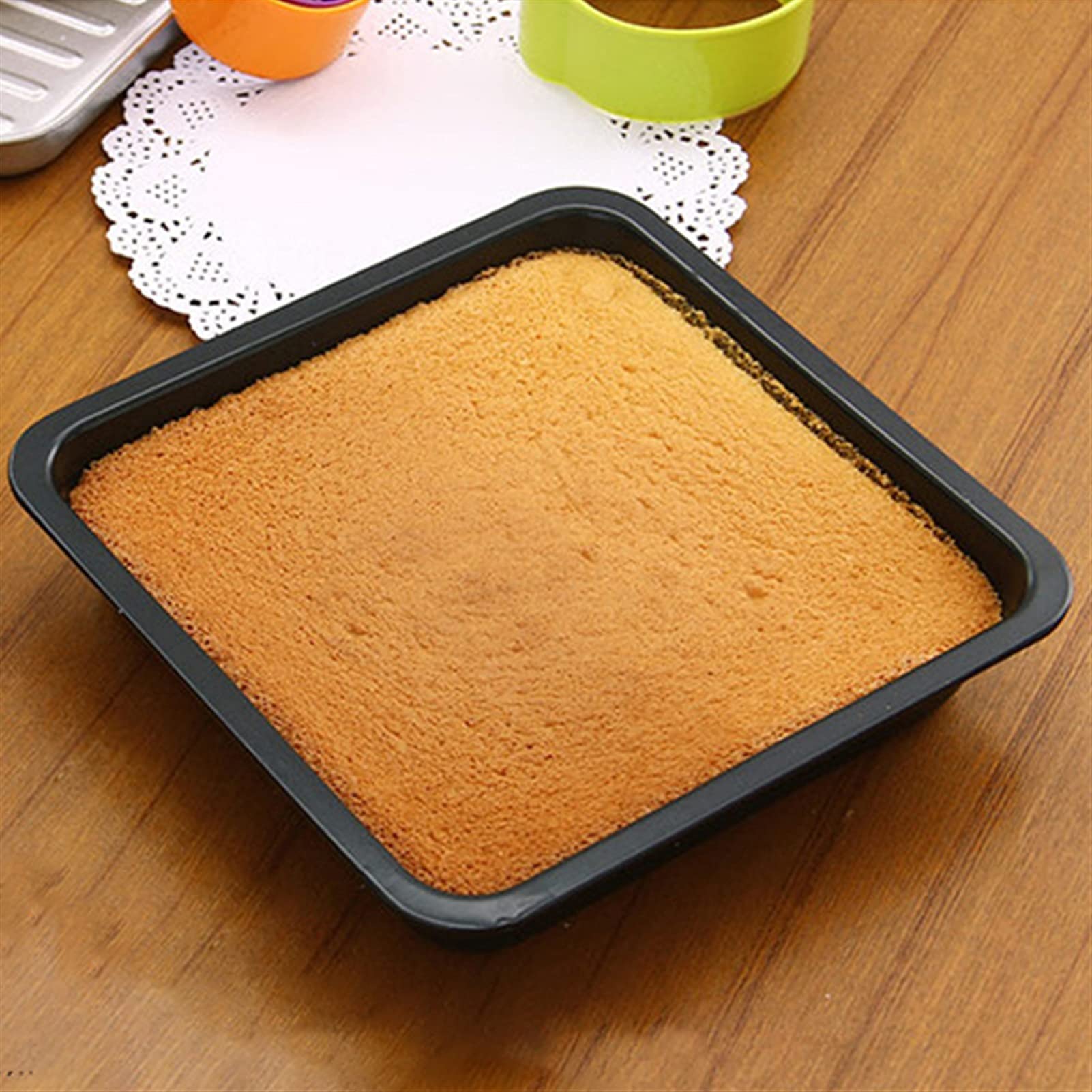 Mała blacha do pieczenia podłużna/kwadratowa blacha do pieczenia ze stali węglowej Mini blachy do pieczenia ciastek (kolor: 2 szt. Kwadratowa patelnia) (1 szt. Kwadratowa patelnia)