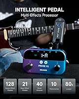 Vista 4 de MOOER Amplificador de auriculares con procesador multiefectos M1, pedales de guitarra bajo con 128 modelos de efectos de guitarra, 21 modelos