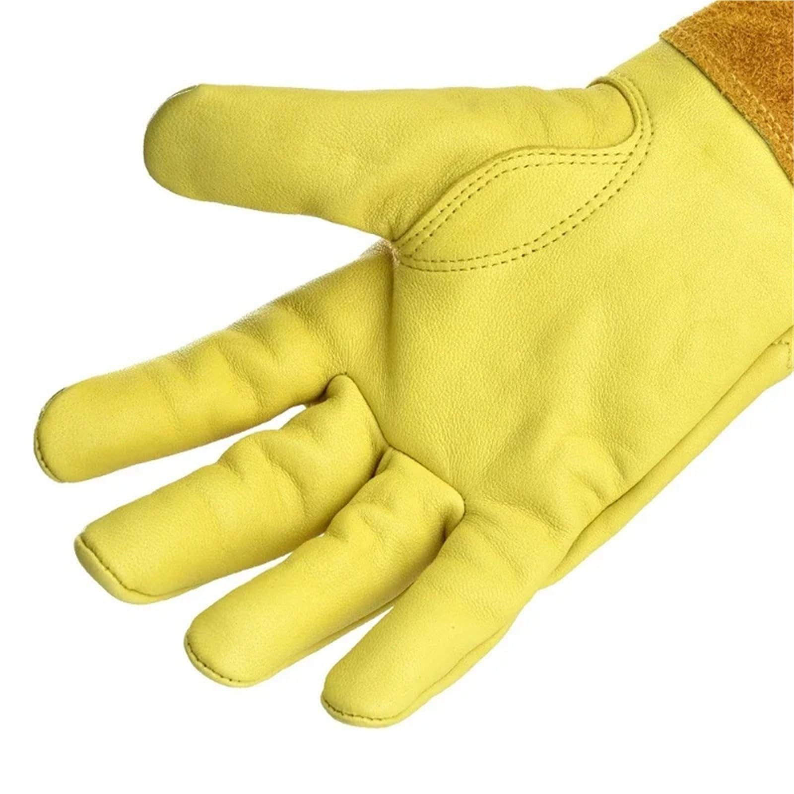 Gartenhandschuhe Damen Rose Pruning Gartenarbeit Lederhandschuhe Imkerei Dornensicher Langarm Arbeitshandschuh Männer Frauen Garten Beschneiden Handschuhe(Yellow,L)