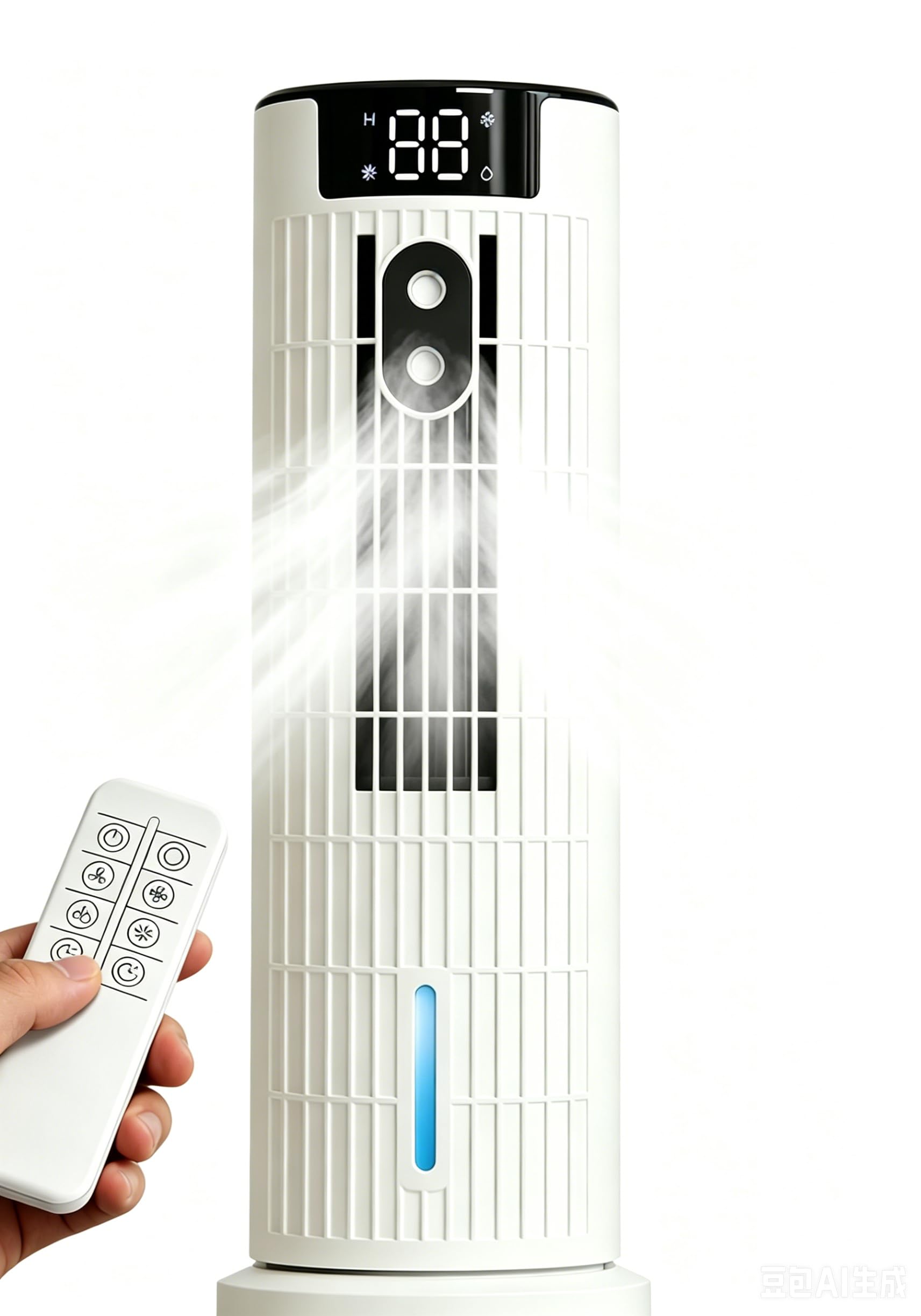 Climatiseur Mobile Refroidisseur d'Air télécommande et tactile | 6 en 1 refroidissement avec humidification | Vent fort jusqu'à 7,5 m/s | Silencieux et efficace