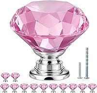 Vista 9 de POZEAN Perillas de gabinete de cristal 30 unidades, perillas para cómoda de 1.57 pulgadas para gabinete, cajón con dos tamaños diferentes