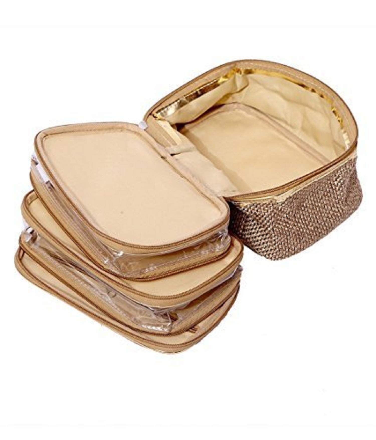 Kuber Industries Jute Make up Jewellery Kit, Golden 1