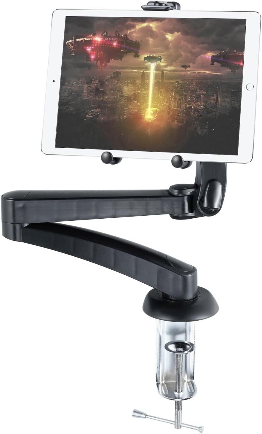 cellet Tabletop, Kitchen Counter Top Tablet Stand and Mount, Adjustable Arms Compatible For Apple iPad, iPad Air, iPad Pro, Mini 4/3/2/1/Nintendo Switch/Samsung Galaxy Tabs/Amazon Kindle Fire HD