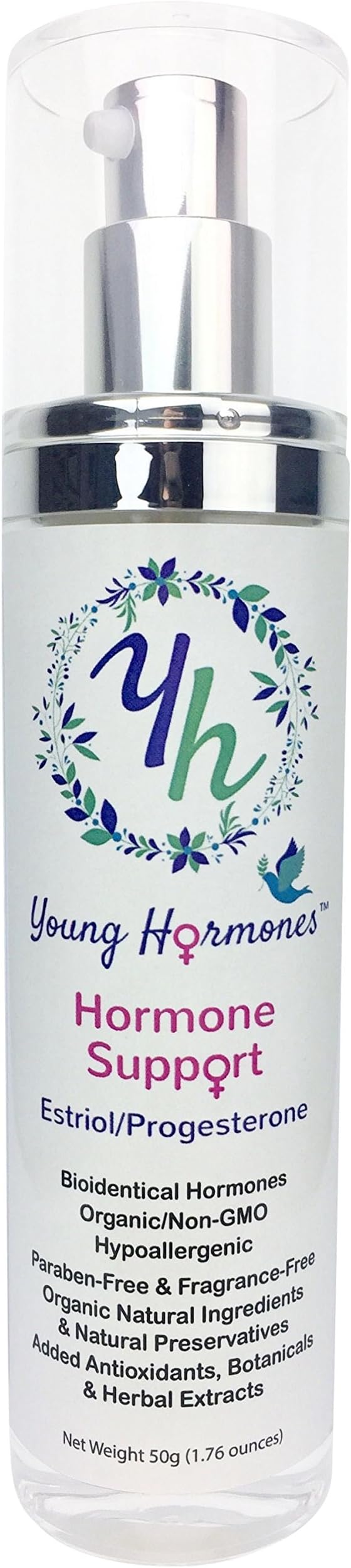 Hormone Support - Bioidentical Estriol and Progesterone in an Organic Cream - 200 Pumps Per Bottle!