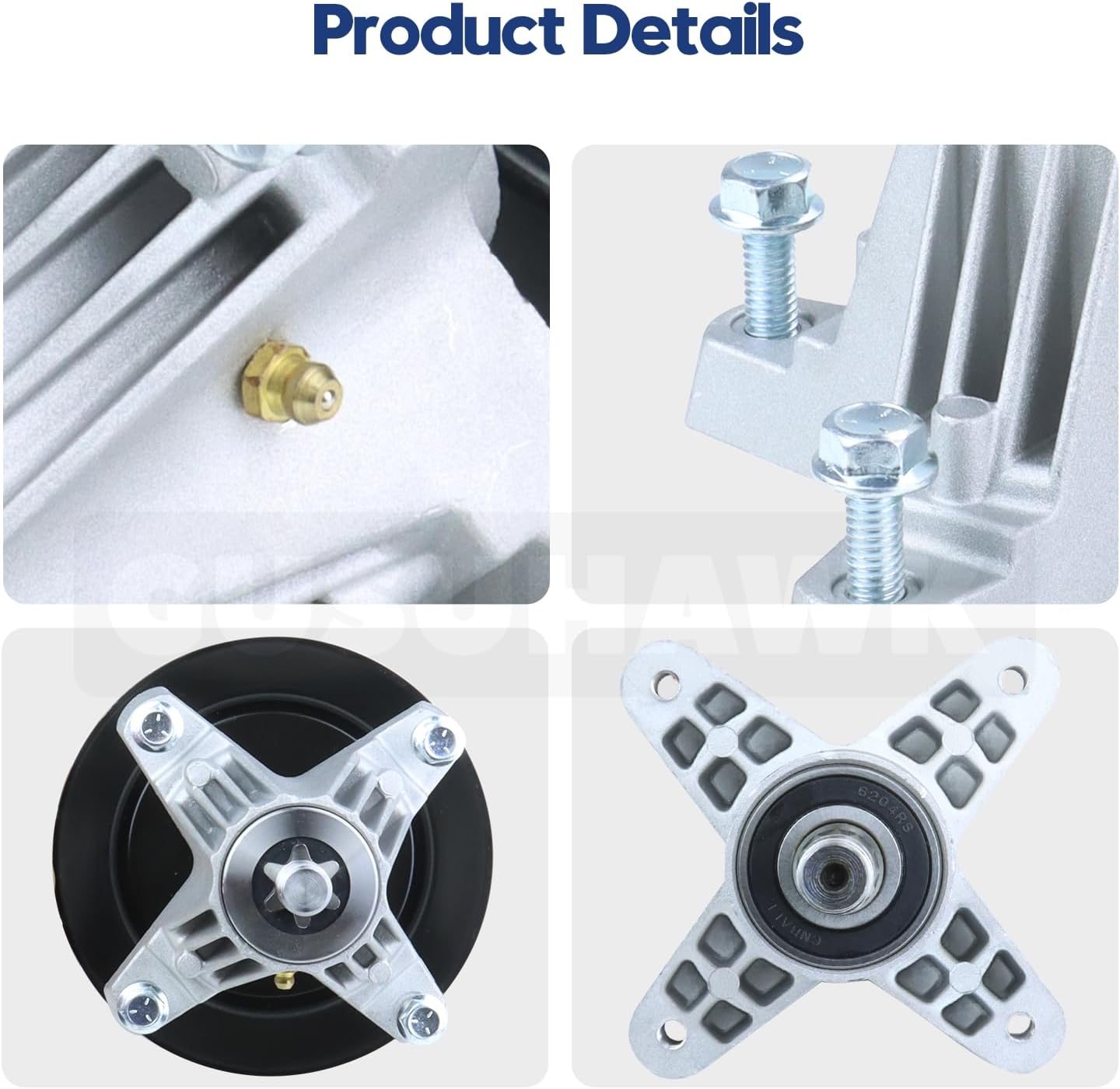 2 Pack 918-06991 Spindle Assembly with 756-05034A Idler Pulley for Craftsman T1000, T1200, Troy Bilt Bronco 42" x Auto, Pony 42" T, Pony 42" X, Huskee LT4200 Lawn Tractors