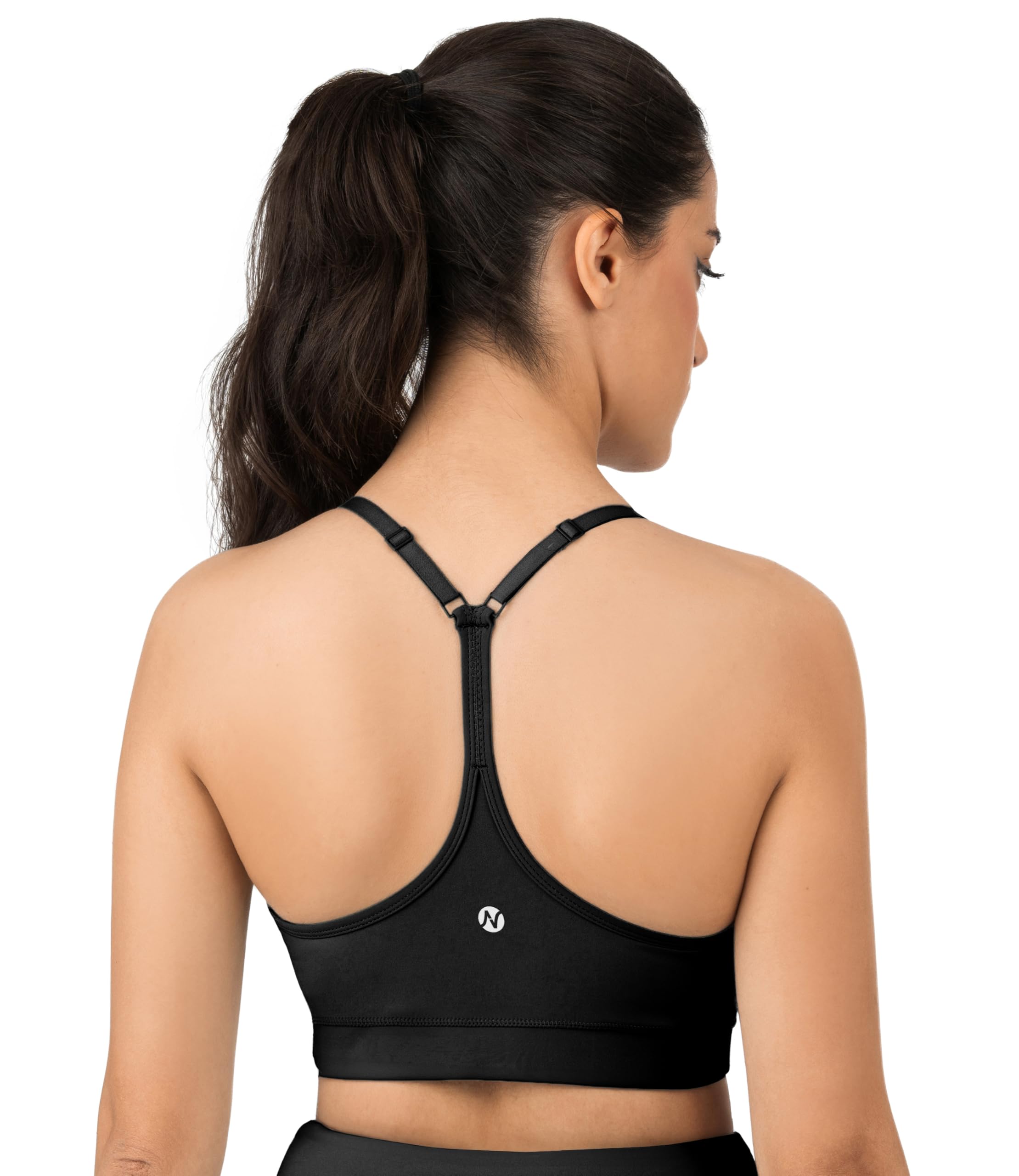 Nirlon Y-Back Adjustable Sports Bra for Women - NirLUX High Support Removable Pads Stretchy Bra for Yoga Everyday