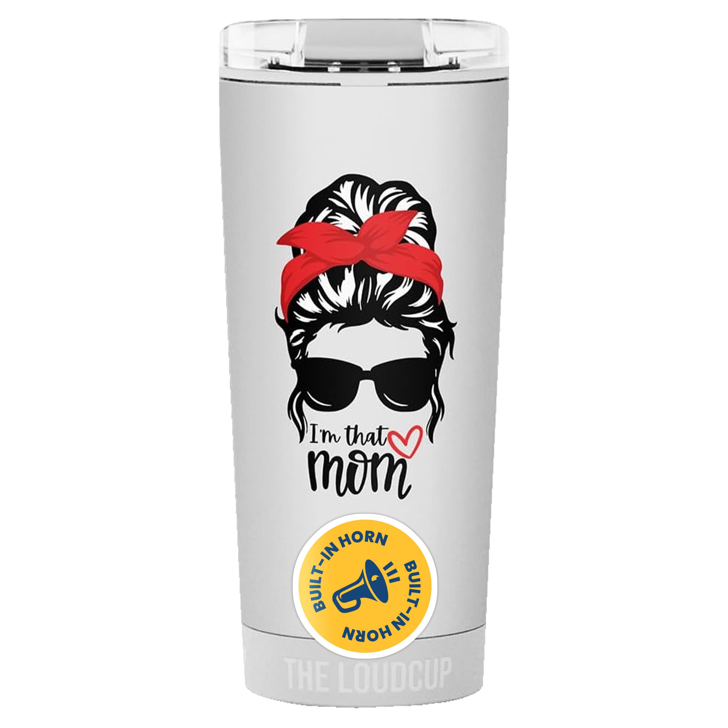 The LoudCup Blow Horn Tumbler, Cheer & Sip 2-in-1 Reusable Water Bottle with Built-In Horn for Sports Games, Tailgates, Parties & Events, BPA-Free