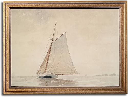 Miniatura 30 de Arte de pared con marco dorado, lienzo vintage de río, arte de pared, paisaje natural, río antiguo, impresiones artísticas para sala de estar,