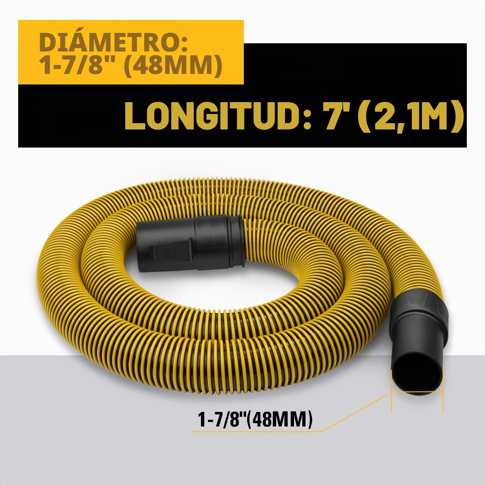 DEWALT. Manguera duradera de 48 mm y 2,1 metros de longitud DEWALT
