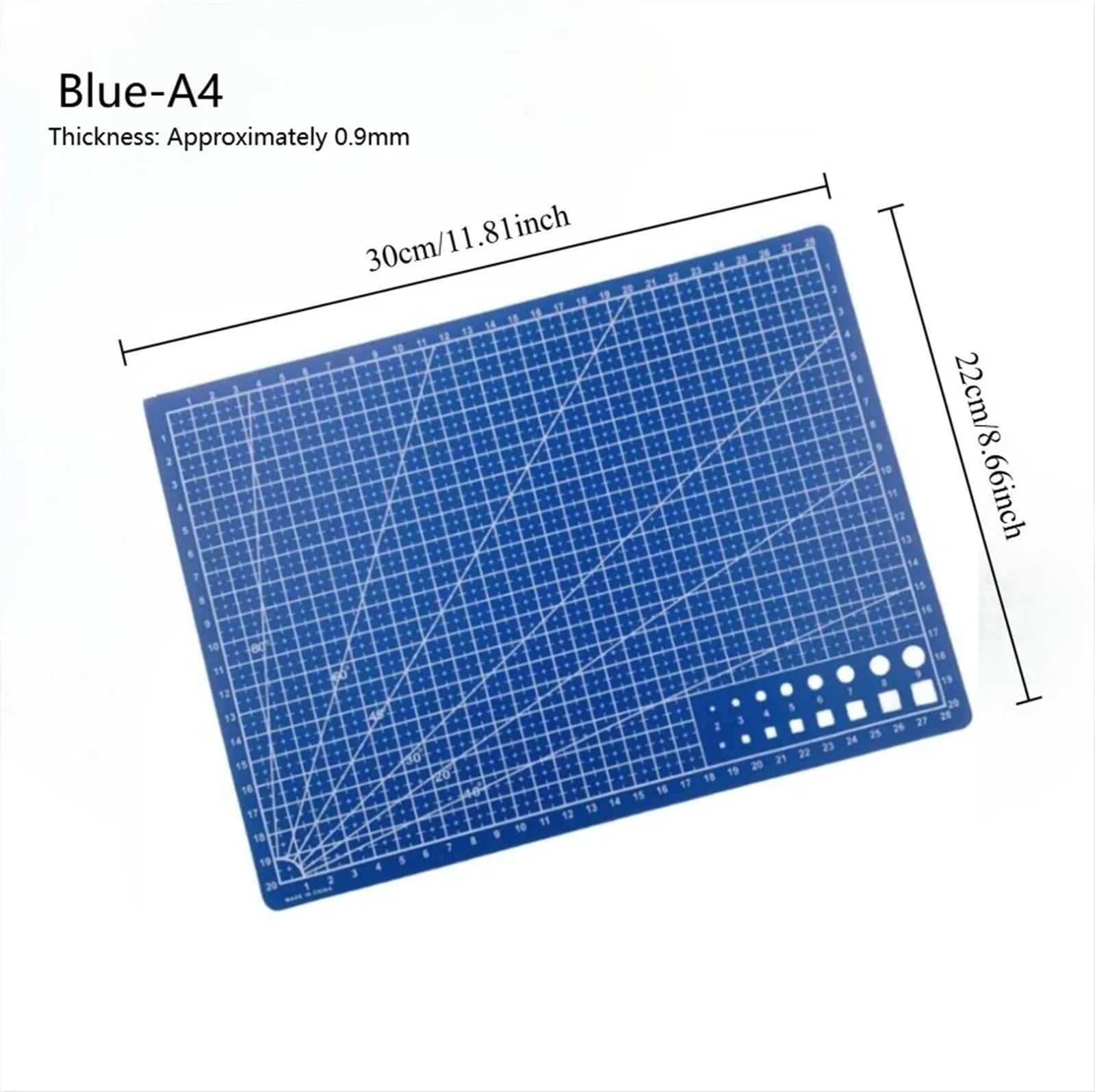 Schneidematte Kunst-Schnitzbrett, Handschneidematte, Kartonschneider, doppelseitig, Gravur-Pad for DIY-Bastelwerkzeug, pädagogisches kulturelles Angebot Büro(Blue-A4)