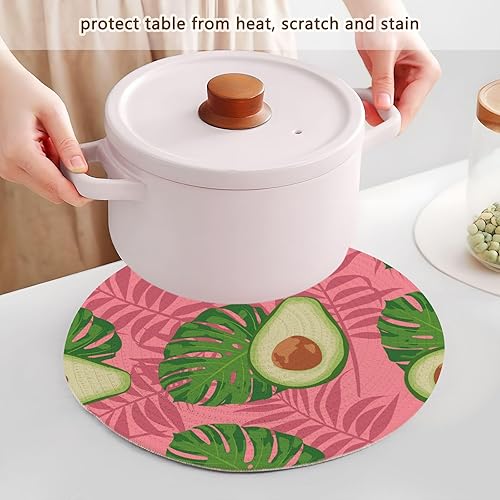 Miniatura 5 de 3 Pcs Nonslip Trivet Seamless Exotic Avocado Tropical Fruit Slices for Hot Pots and Pans 15in Cotton Thread Weave Heat Resistant Hotpads for Bowl