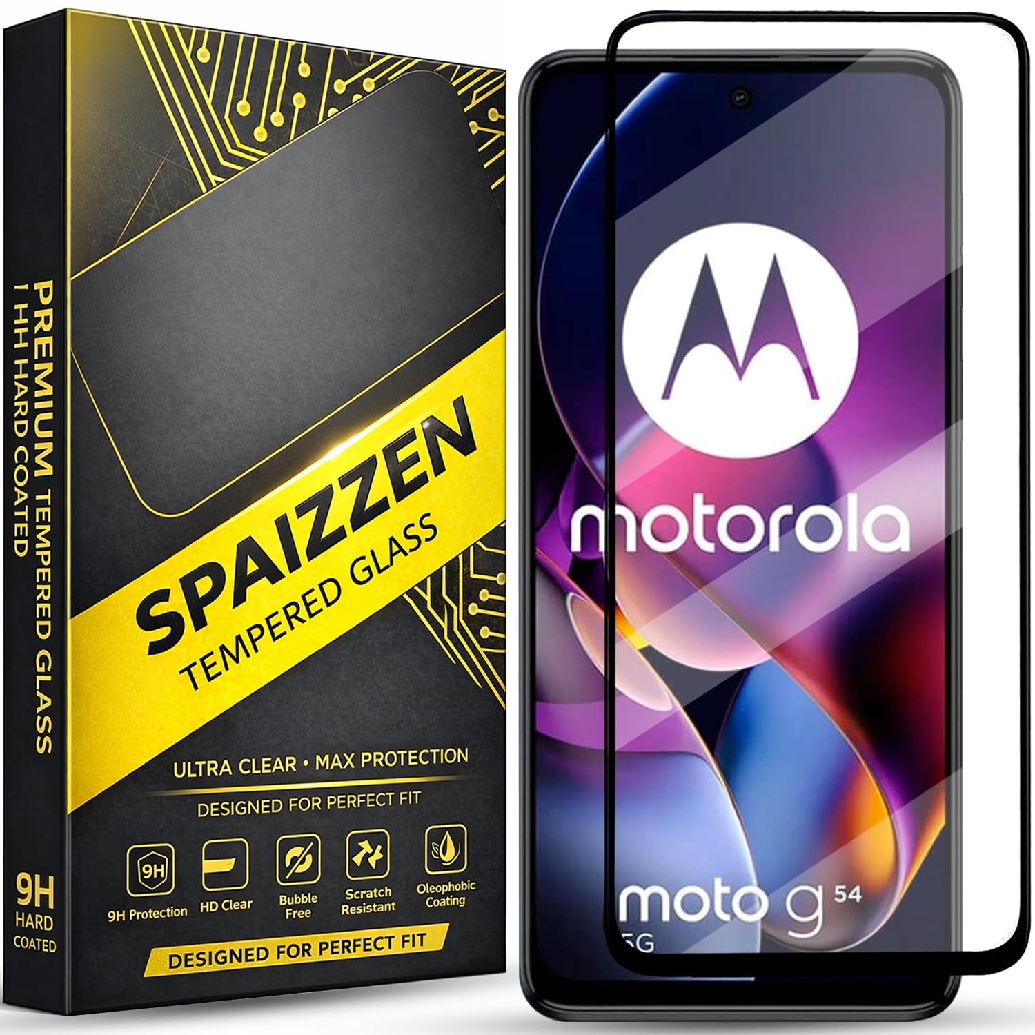 Military-Grade Tempered Glass Screen Protector Compatible for Motorola Moto G54 5G / Moto G54 with Edge to Edge Coverage and Easy Self Installation kit-picture-22