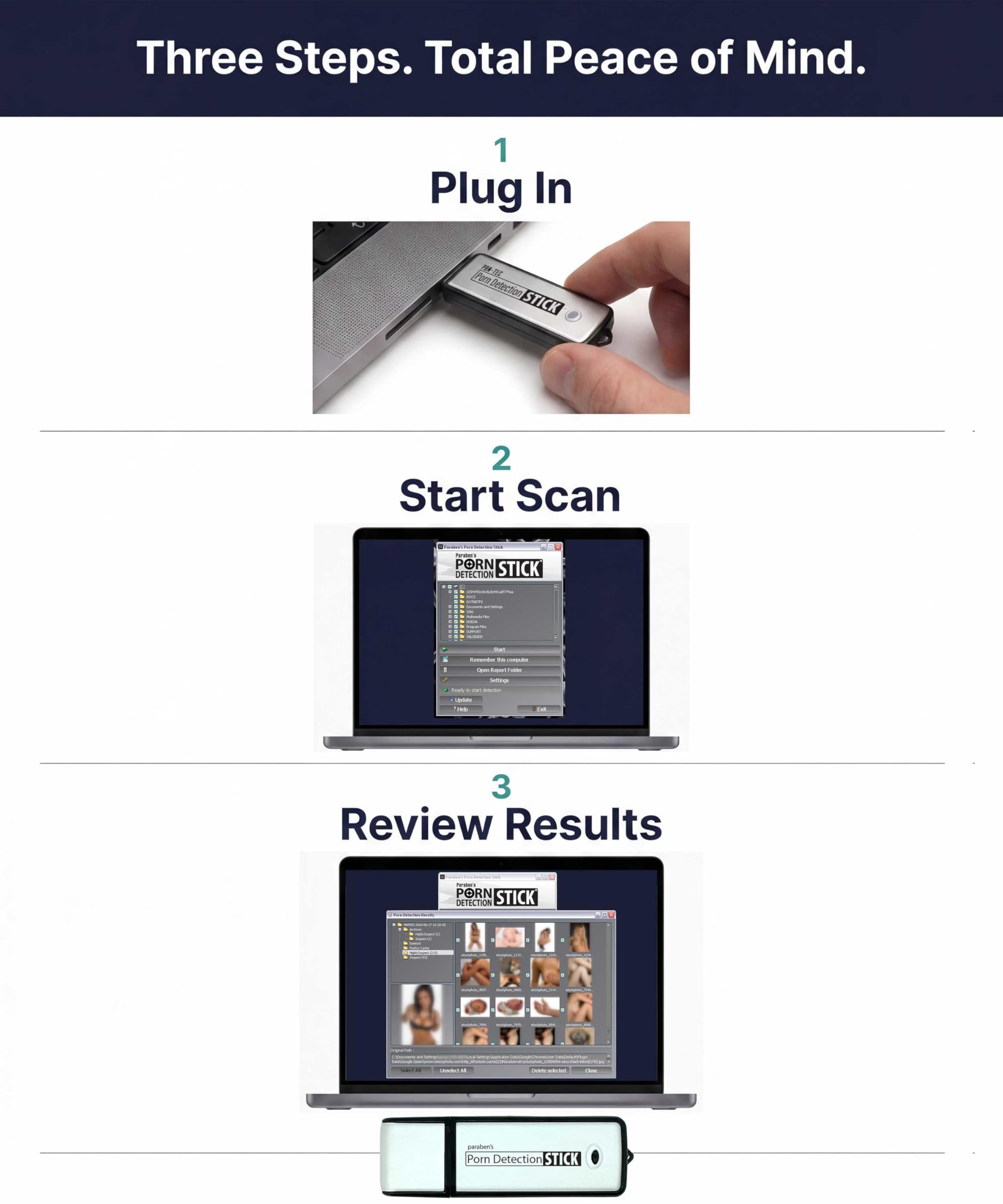 Porno-Erkennungs-Stick – Scannen Sie Computer und Medien für pornografische Bilder und Videos