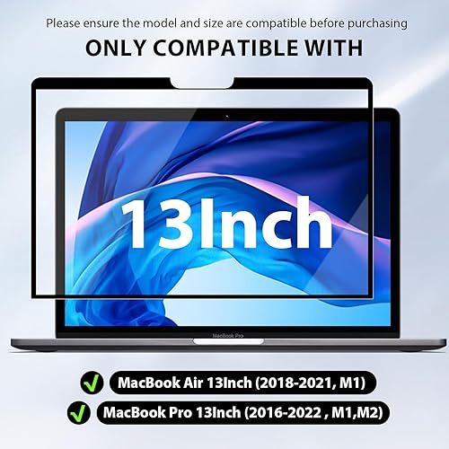 Miniatura 6 de Protector de pantalla antiluz azul compatible con MacBook Pro de 13 pulgadas (2016-2022, M2) y MacBook Air de 13 pulgadas (2018-2021, M1), filtro de