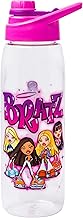 Silver Buffalo Bratz Featuring Cloe, Jade, Yasmin, and Sasha Water Bottle with Screw-On Lid, 28 Ounces