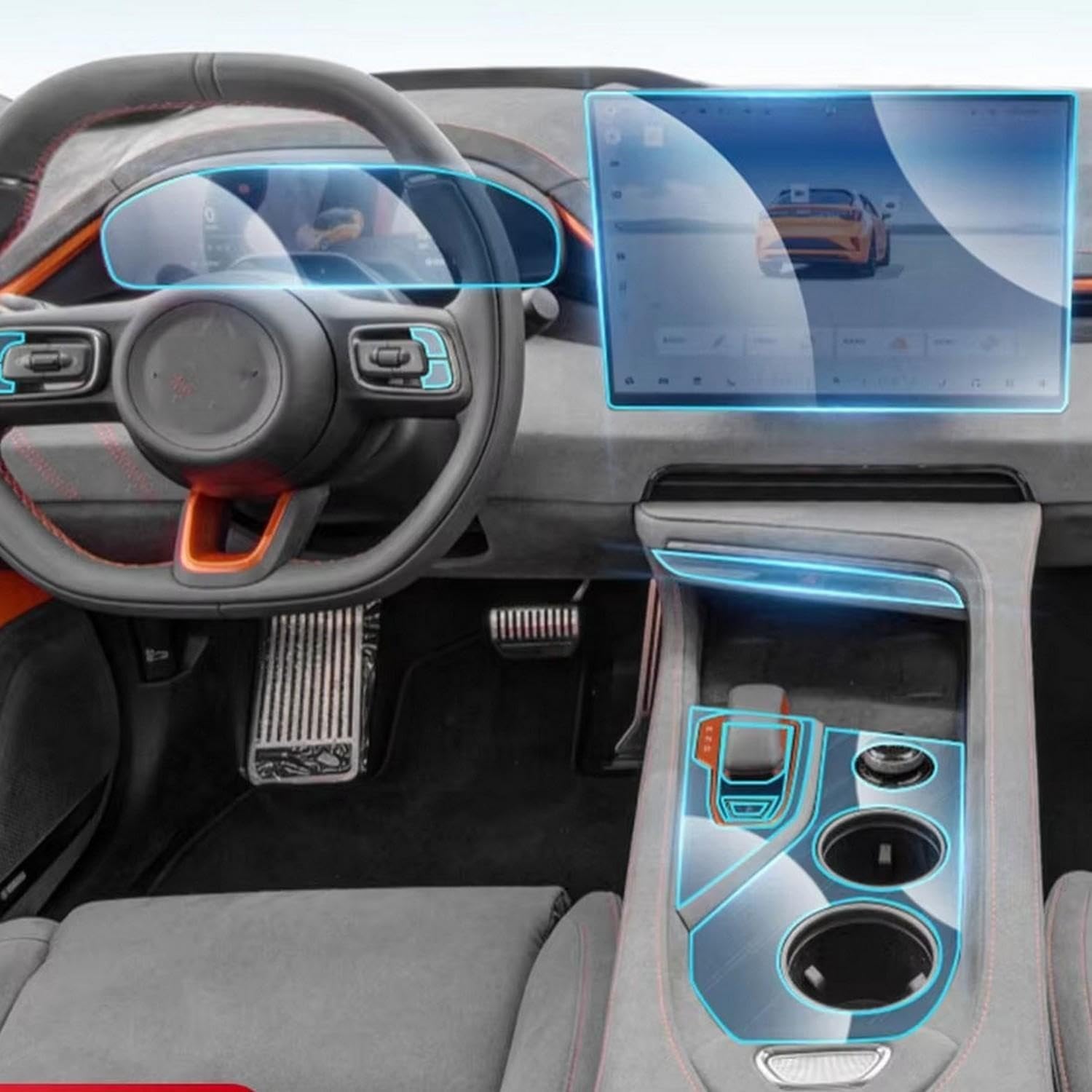Auto Central Control TPU nawigacja odporna na zarysowania wewnętrzna folia ochronna nawigacja dla ZEEKR 001 EV 2024 2025 akcesoria