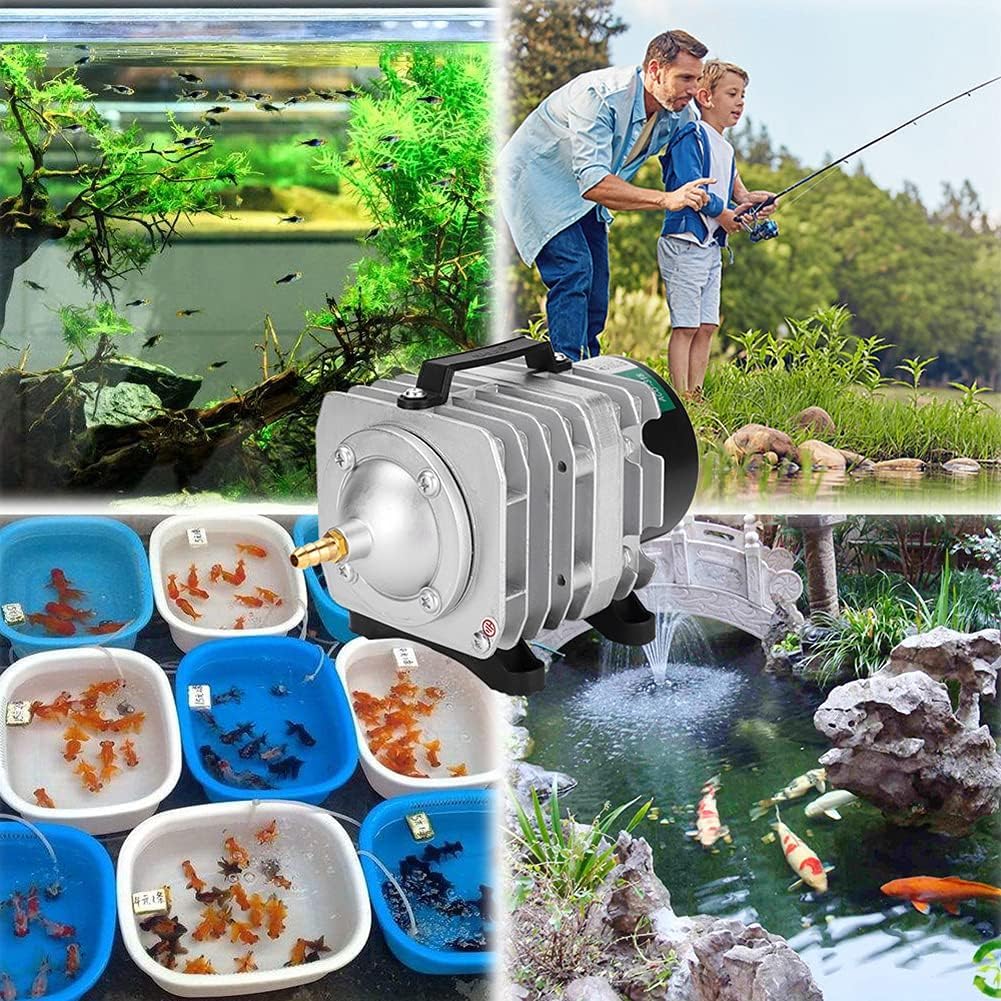 Bomba De Compresor De Aire De Pistón con Bomba De Aire Mifold De 6 Vías, Compresor Alternativo, Bomba De Oxígeno para Acuario, Bomba De Aire para Acuario Comercial, Potente Ultra Si, 25W