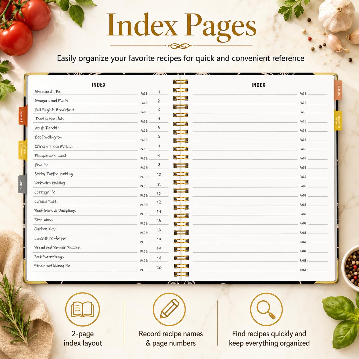 Libro de recetas en blanco para escribir en tus propias recetas, libros de cocina, 7.5 x 10 pulgadas