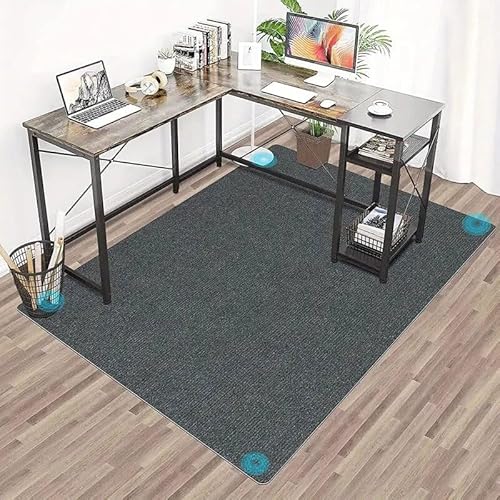 â€‹Non-Slip Office Chair Mat 140x180cm - Heavy Duty TPR Rubber Backing Protector for Hardwood & Tile Floors, Cuttable Desk Mat for Home Office