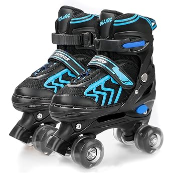 Roller Skates for Children with Luminous Wheels for Girls and Boys Adjustable Sizes Breathable Quad Skates Adjustable