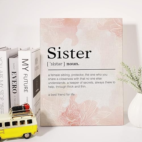 Miniatura 4 de Lienzo con cita para hermana, arte para pared, diseño motivacional, definición de hermana, pintura para el hogar, oficina, decoración de pared,