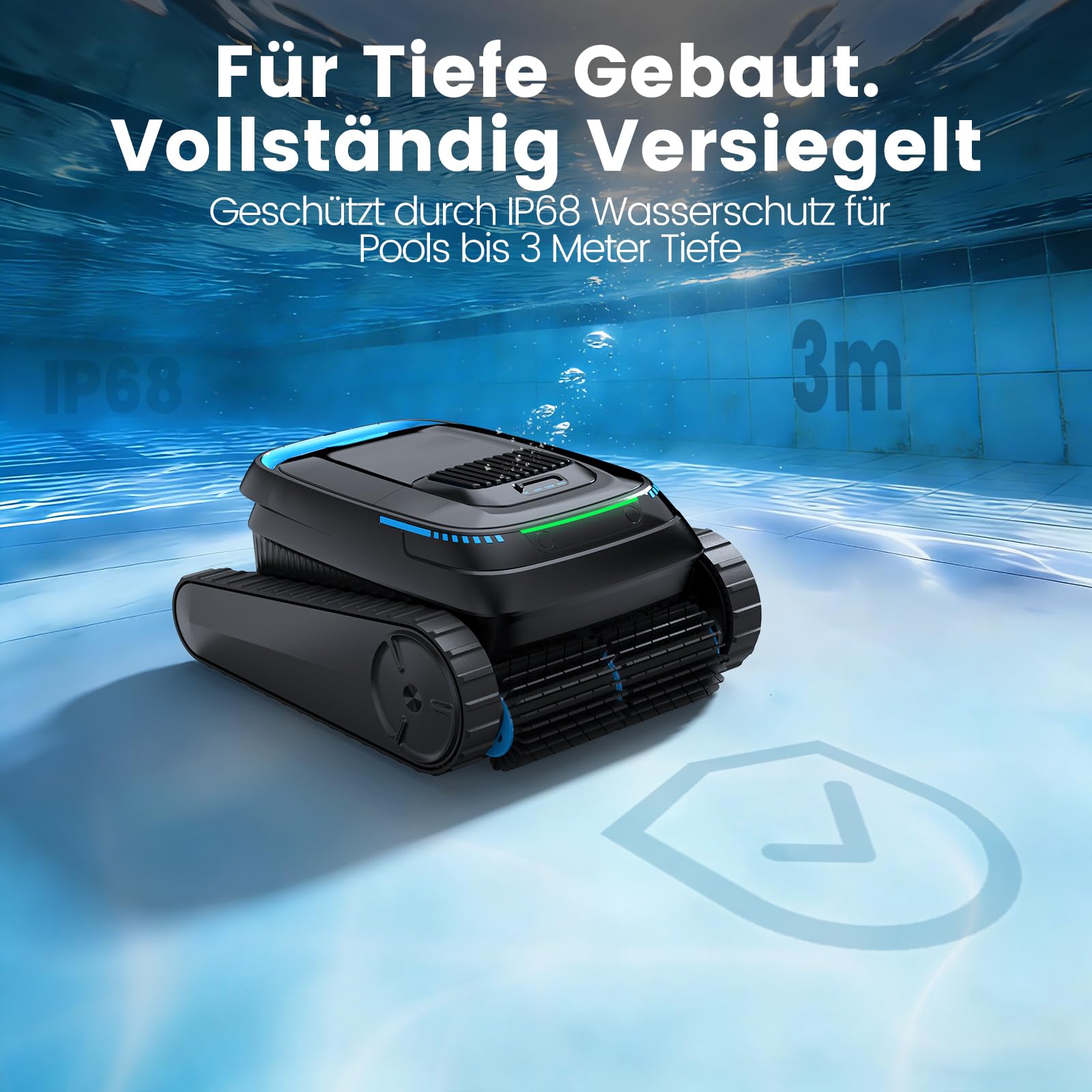 (2026 Upgrade) Poolroboter Boden und Wand, Wasserlinie, Poolsauger Akku Kabelloser, Intelligenter Navigation, 18927LPH Leistungsstarker, Poolreiniger für Pools bis zu 170㎡, PC10