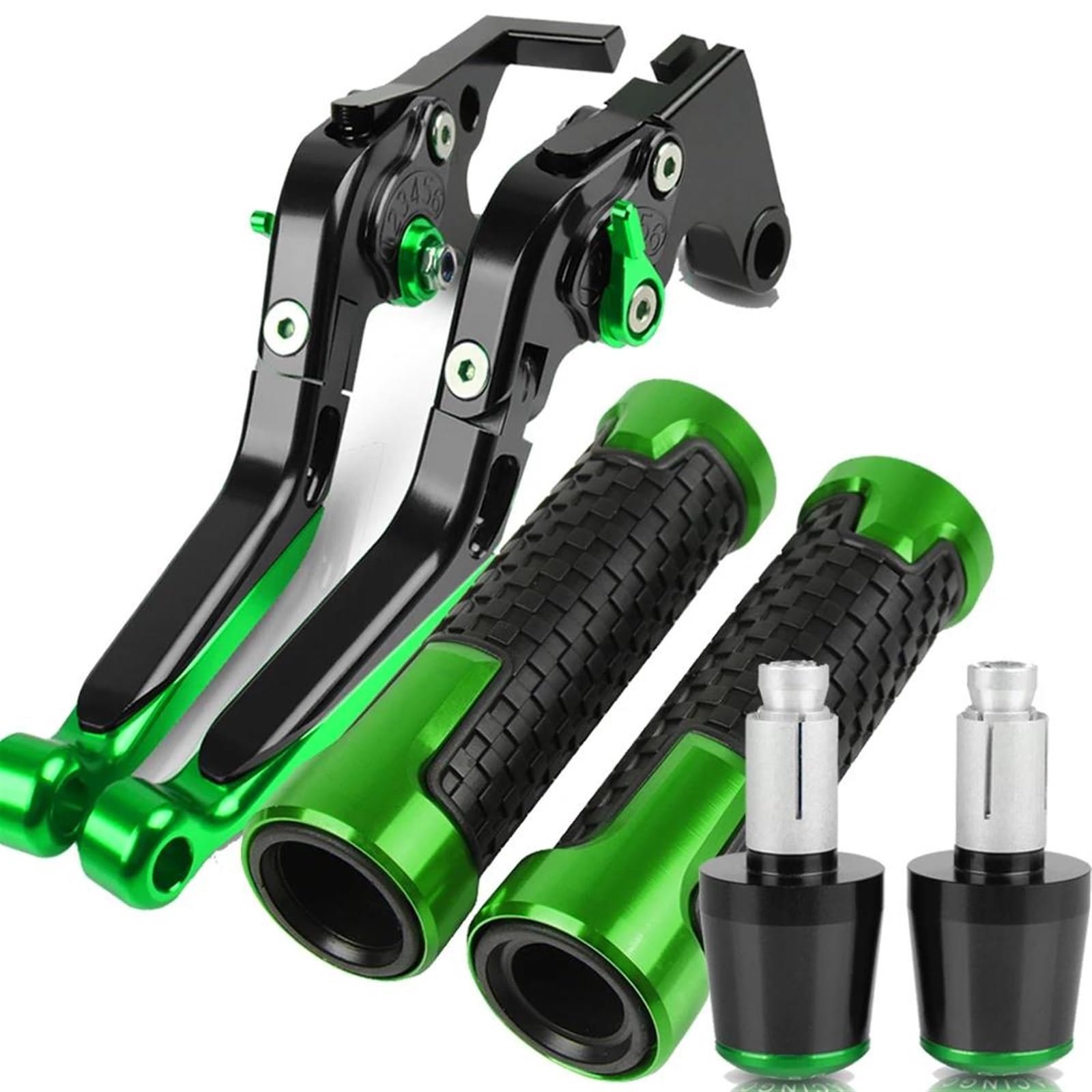 VTAIEX Motorbike Accessories Motorcycle Clutch Brake Levers Handlebar Grips Ends for Ducati MULTISTRADA 1200 1200S 1200GT 2010 2011 2012 2013 2014 2015 2016(Green)