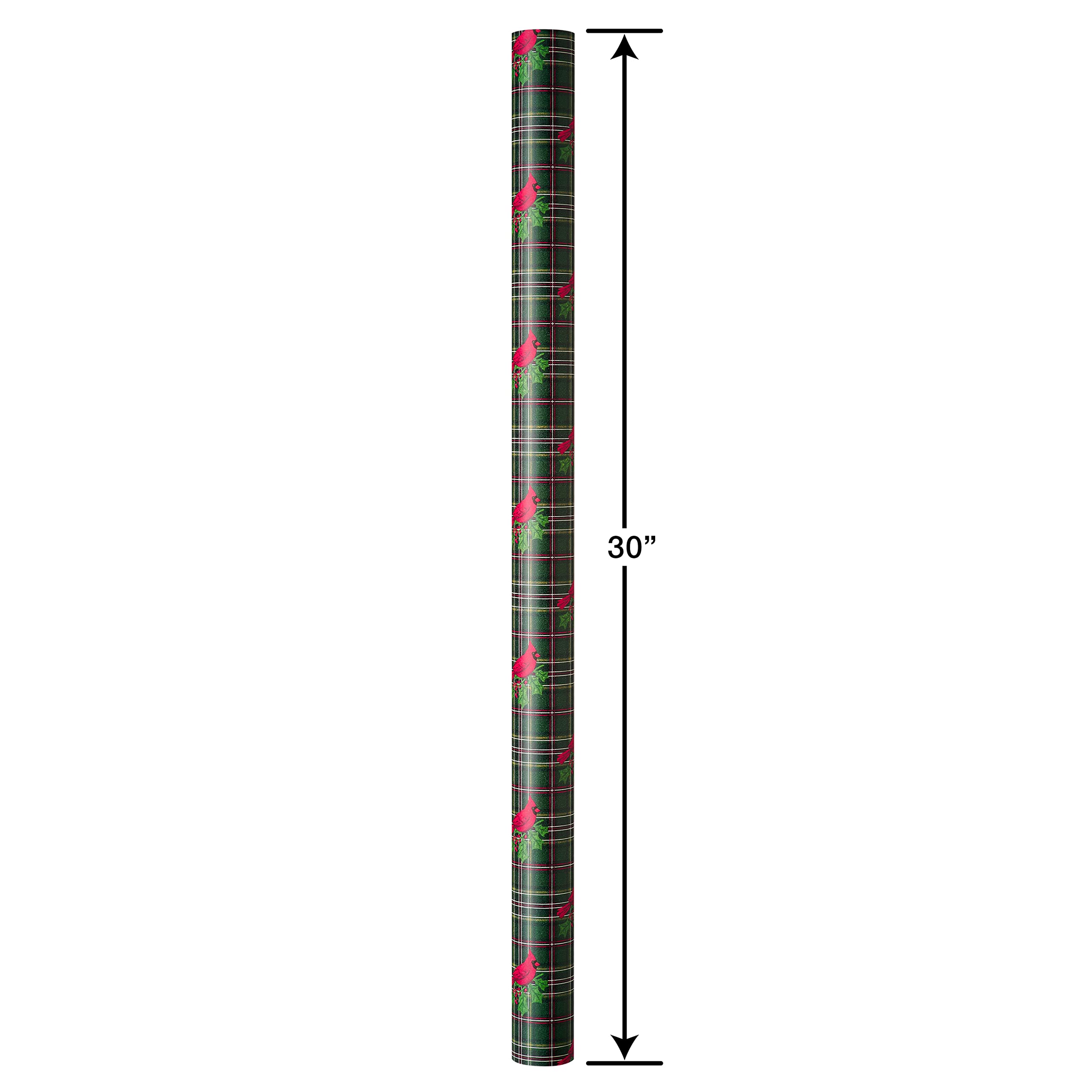 Papyrus Lot de 3 rouleaux de papier cadeau de Noël, motif écossais floral blanc, arbres de Noël (82,5 m²)