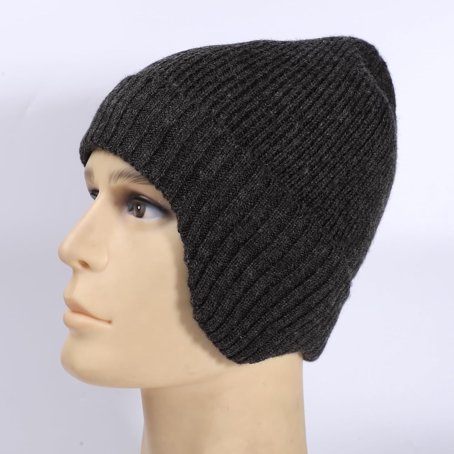ZTL Merino Wool Waterproof Beanie Hat for Men & Women - Warm Fleece Lined Winter Hat with Ear Flaps, Thermal Knitted Ski Cap - Image 7
