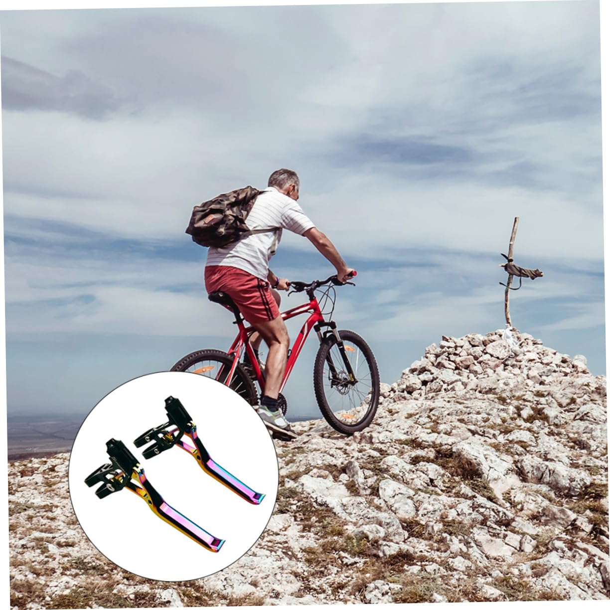 BESPORTBLE 1 Paio Leva del Freno della Bicicletta Bici da Strada Manubrio Bar Leve Freno Freno Frizione Leva A Mano Biciclette Bicicleta Kid Bike Mountain Bike Leva del Freno in Lega di