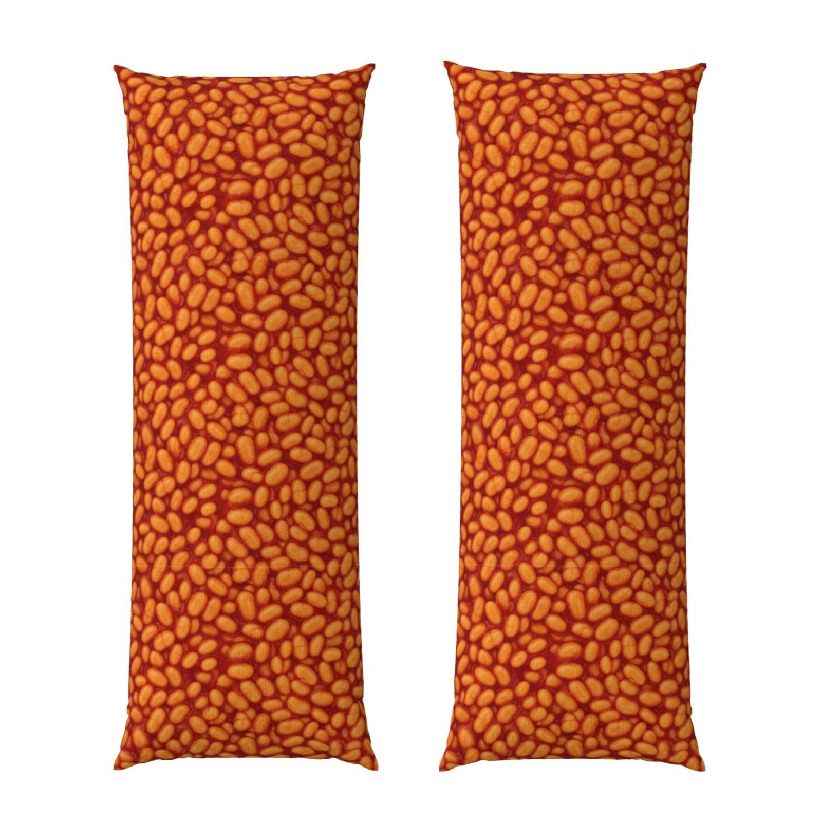 Long Pillow Cover 20x54 Inch, Baked Beans, Premium Quality Body Pillowcase with Hidden Zipper, Soft Breathable for Men Women Bed Sofa