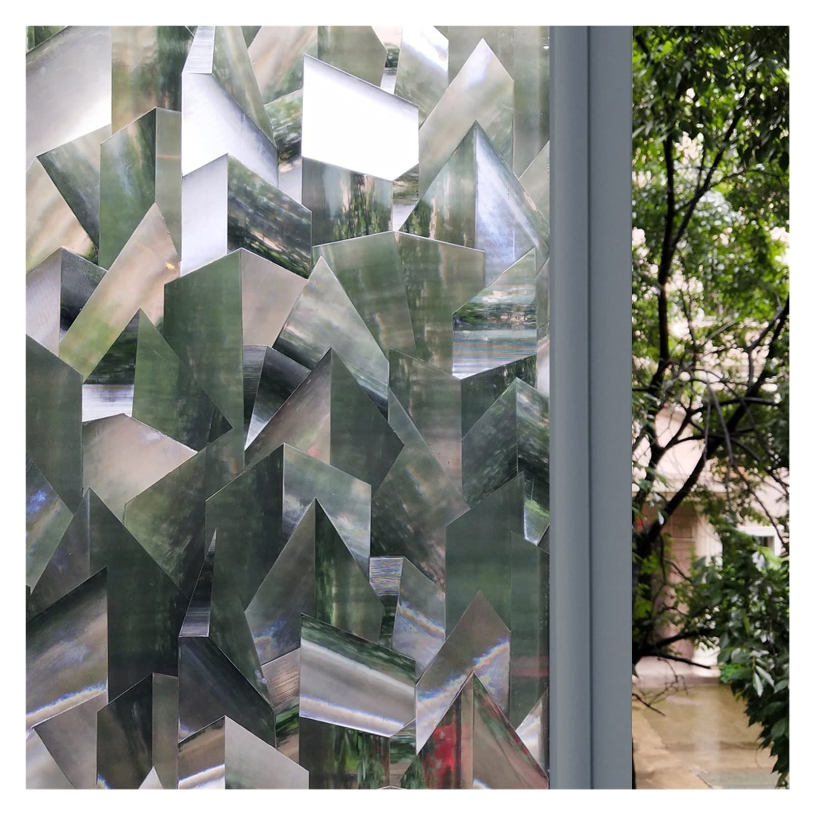 Window Film Stained Decorative Window Film Frosted Sticke Non Adhesive Static Cling Vinyl Glass Blocking Removable(H,45x100 cm)