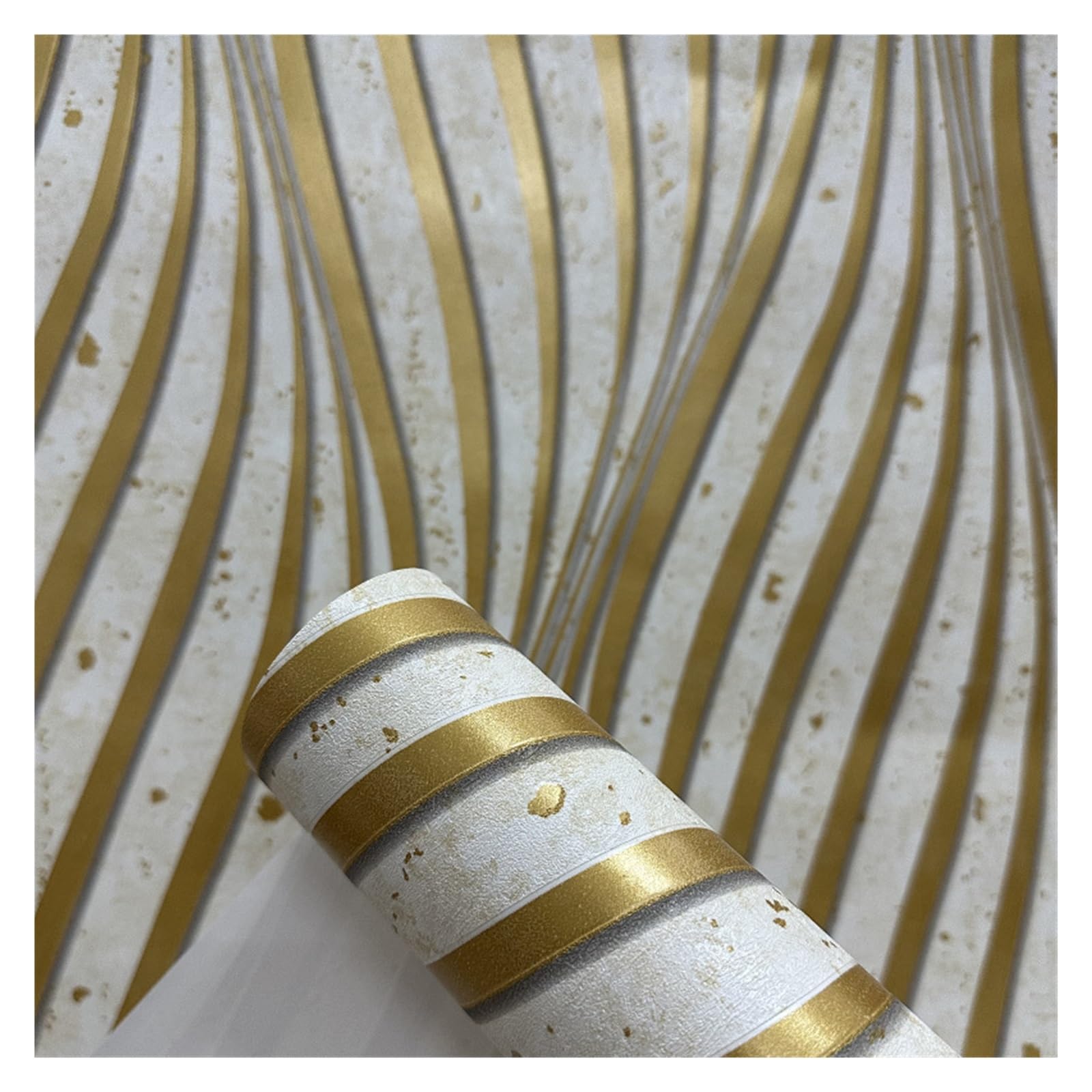 LADFRTYU Wallpaper Modern Simple Luxury Gold Line Wallpaper Background Bedroom Non Self-Adhesive