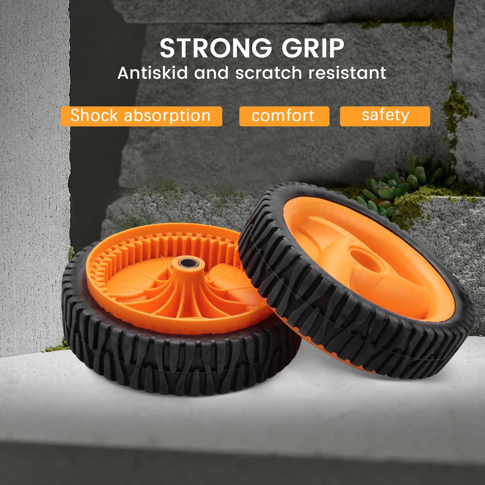Juego de 2 ruedas para cortacésped Husqvarnaa 5324025-67, 5324029-36, 532402567, 532402936, 196 mm