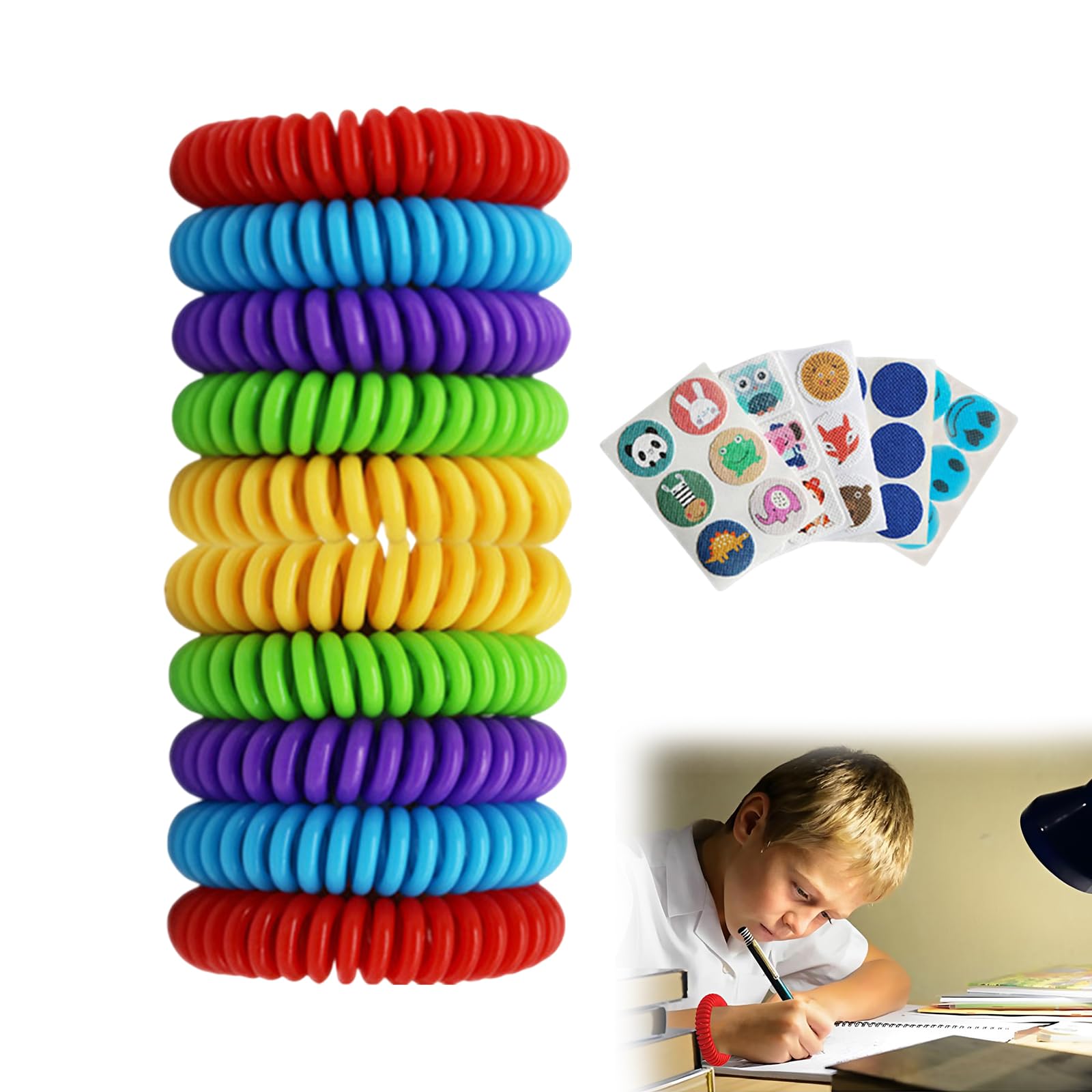 Braccialetti Antizanzare Repellenti, Braccialetto Antizanzare, 10 Pezzi Braccialetti Repellenti per Zanzare, Adesivi Per Zanzare Repellente, Braccialetto Repellente Antizanzare, per Adulti e Bambini