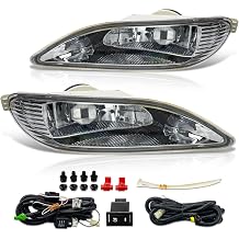 VPIMOZO Fog Lights for 2002-2004 Toyota Camry 2010-2018 Toyota Solara 2005-2008 Toyota Corolla Front Bumper Lamp Assembly Driver&Passenger Sides Clear Lens w/Harness and Switch