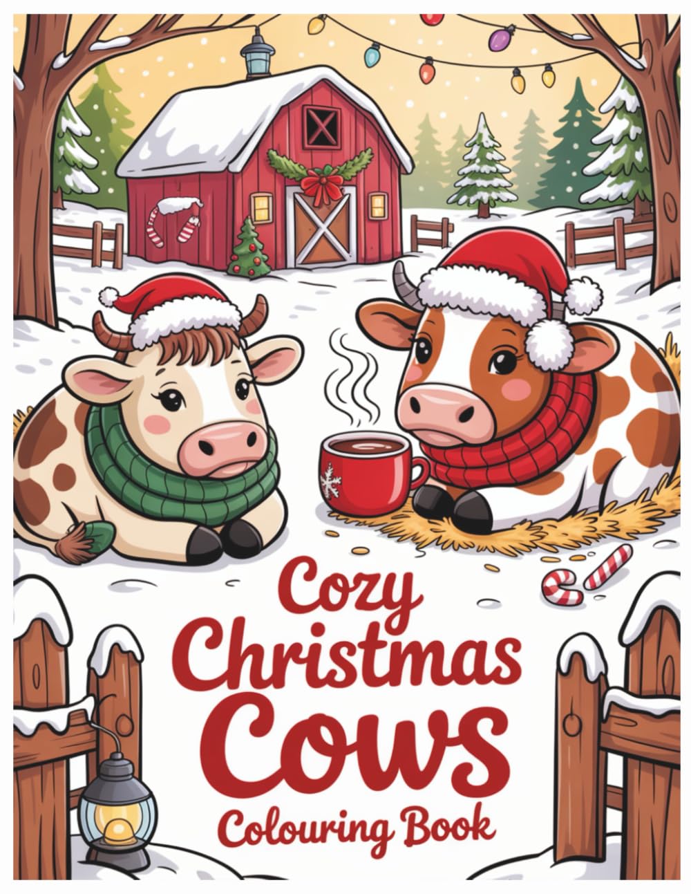 Cozy Christmas Cows: A Festive Holiday Coloring Book for Adults and Kids