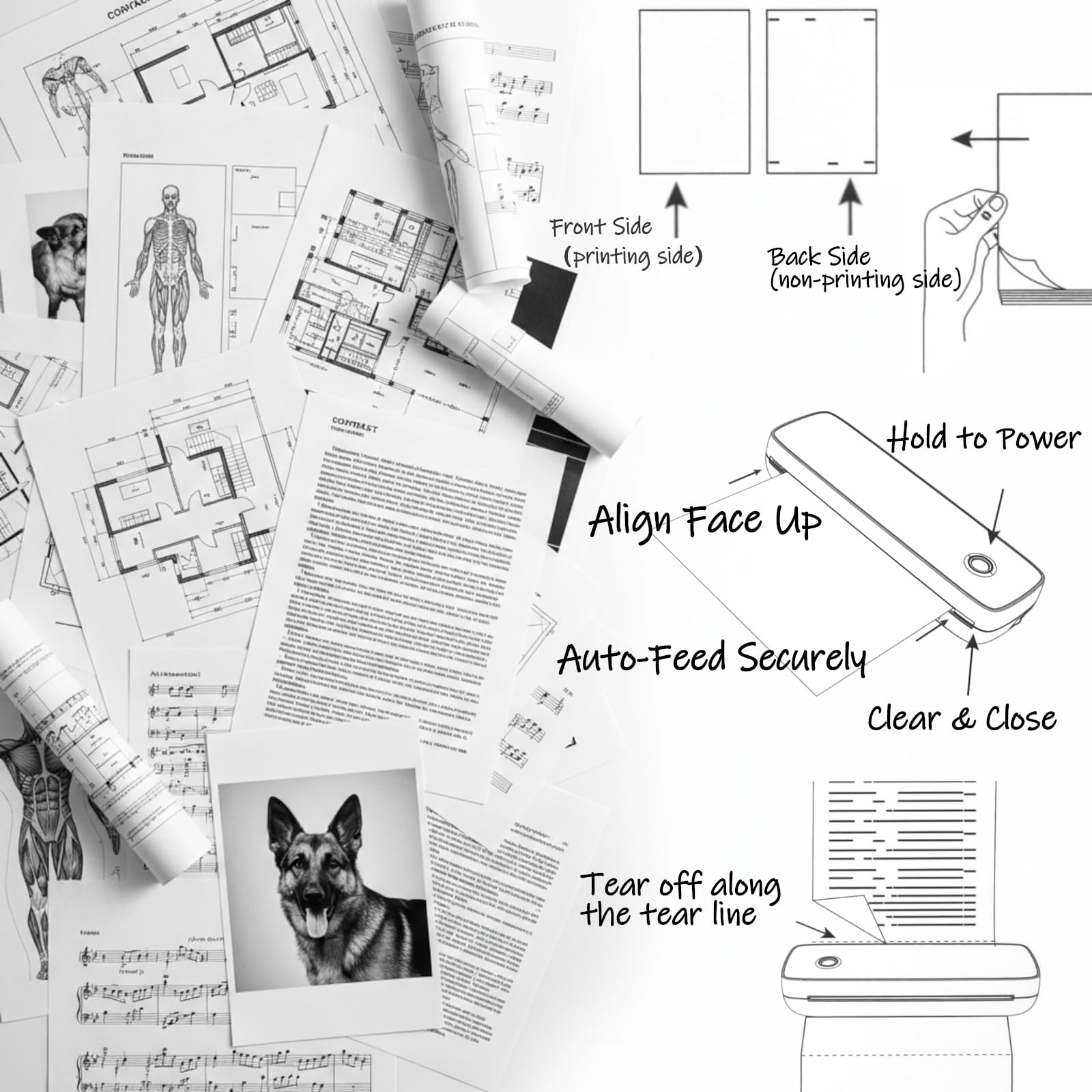 200 Hojas de Papel Térmico A4 - Papel Térmico Impresora, 210×297 mm, 70g/m² Papel de Pulpa de Madera Pura, Sin BPA, Compatible con la Mayoría de Impresoras Térmicas A4