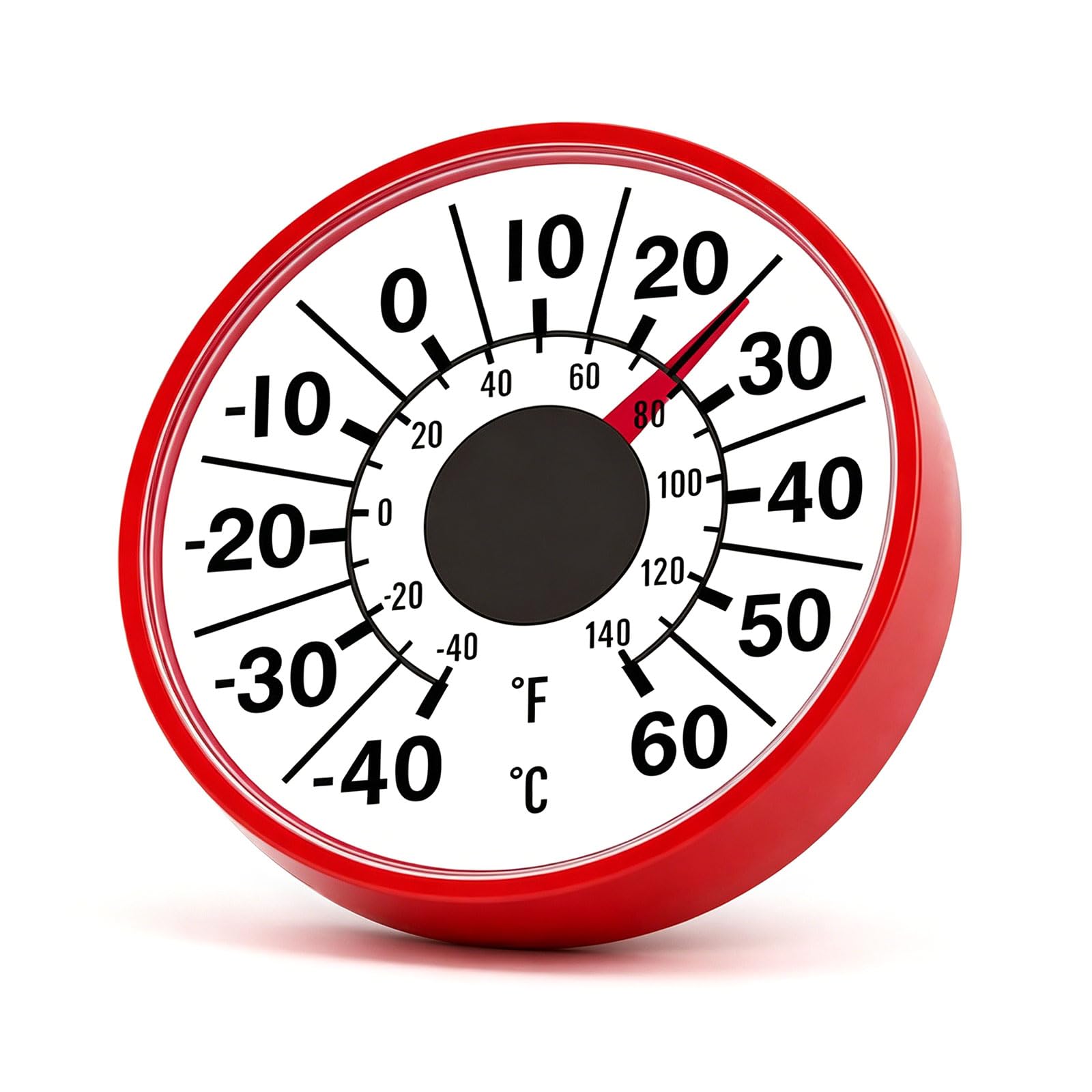 Mekalero Red Indoor Outdoor Temperature Gauge With Double Scale Display Strong Abs Construction Easy Installation For Greenhouses Use Window Thermograph