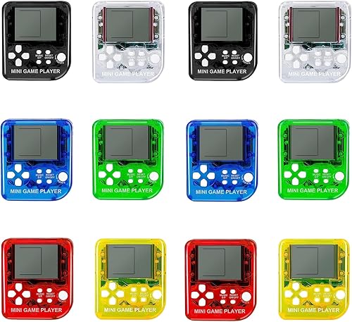 12 llaveros de mini juegos para niños, regalos de fiesta de videojuegos, regalos de videojuegos, llaveros para mochila de cumpleaños, escuela,